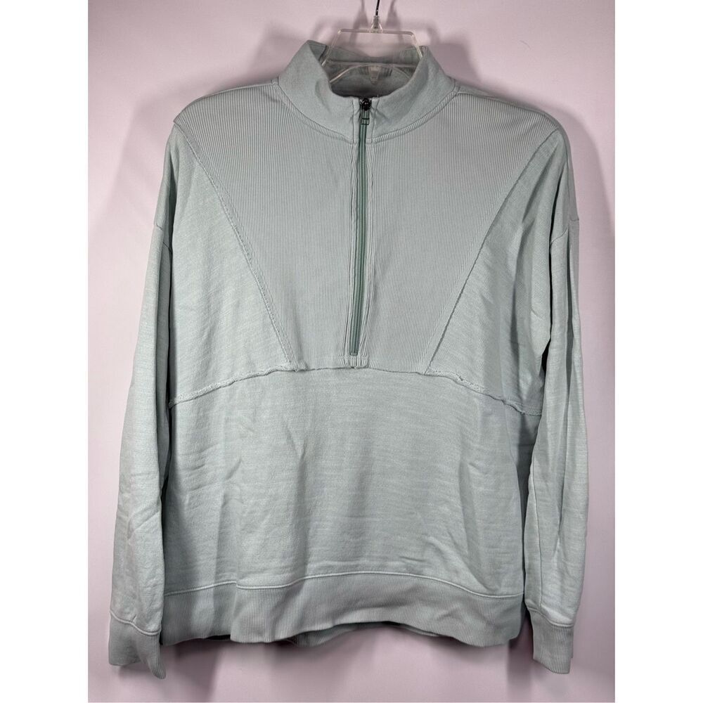 B25 - Wonderly Studio Women's Long Sleeve 1/4 Zip Slub Terry Sweatshirt size med
